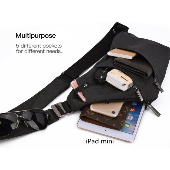 🆕 Women Black Anti-Theft Crossbody Shoulder Bag All Fit Security Travel Purse - Picture 4 of 6